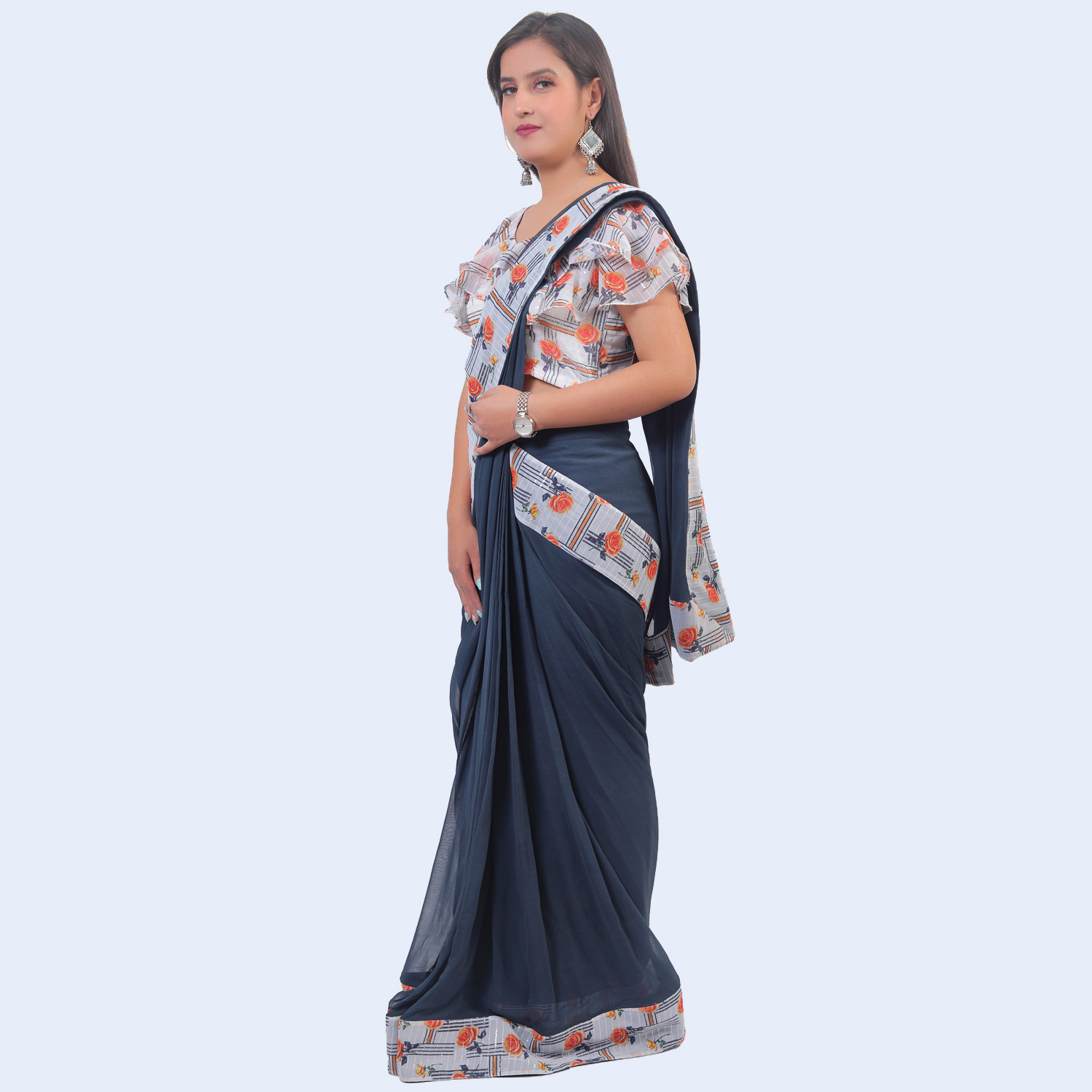Bow Floral Saree - Image 2